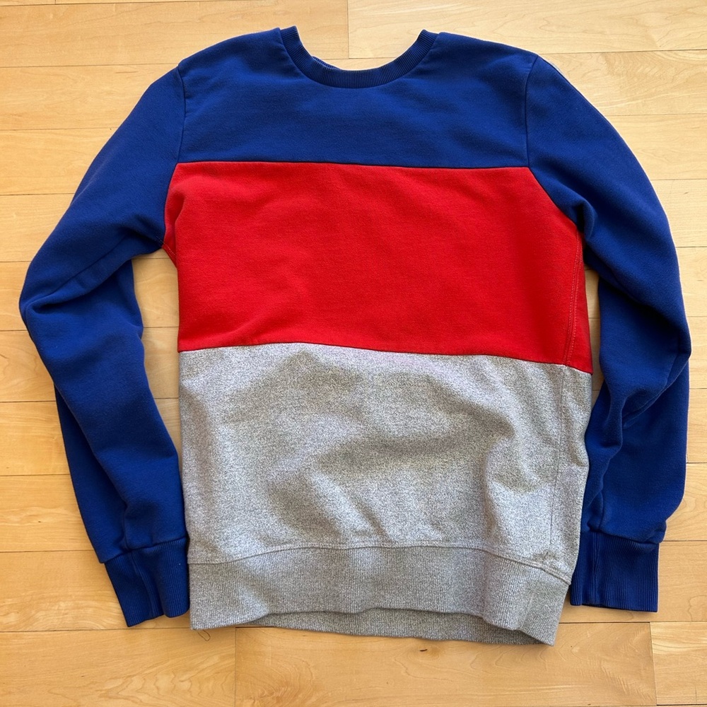 Superdry Sports Athletic Men’s Blue and Red Sweatshirt 100% Cotton Size Large